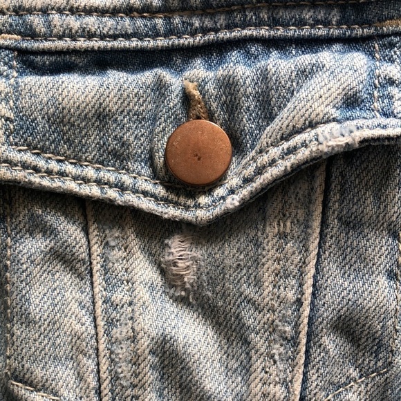 Dynamite Coastal Cowgirl Lightwash Distressed Denim Jean Vest XS - Picture 7 of 7